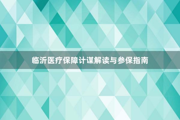 临沂医疗保障计谋解读与参保指南
